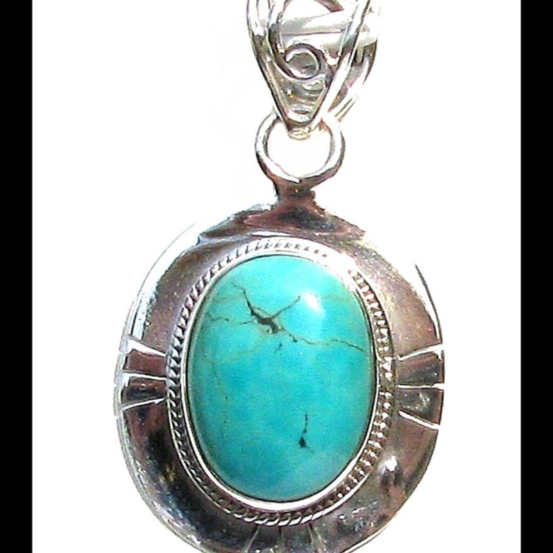 Turquoise - Pendentif indien Turquoise - Bijoux Inde