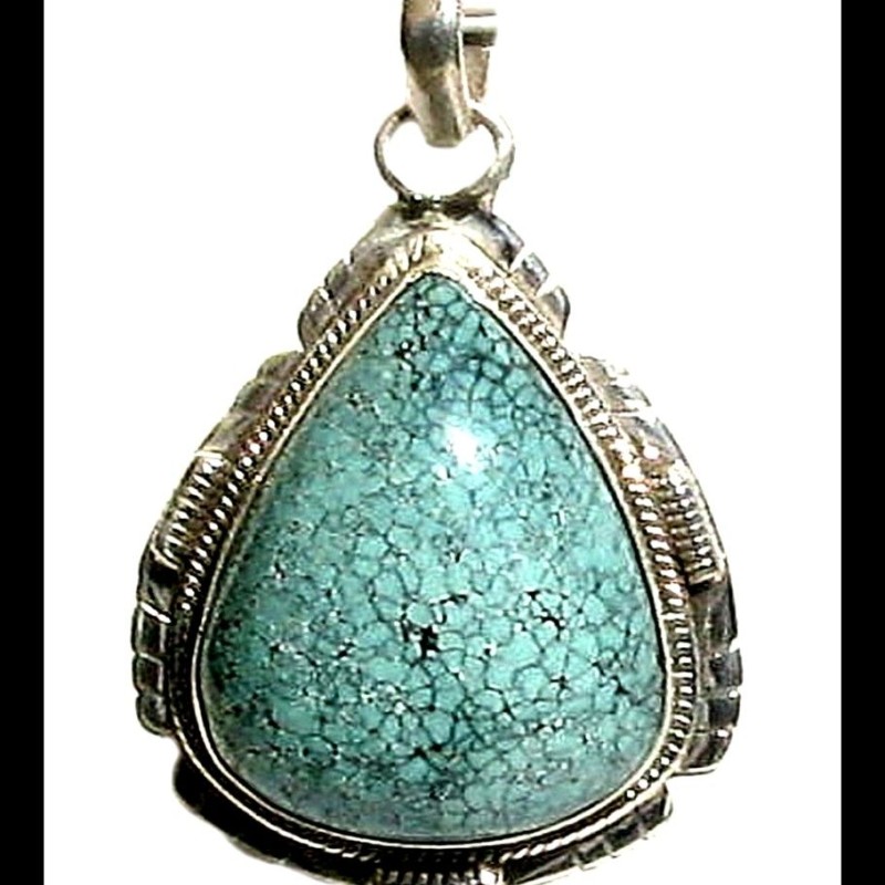 Turquoise - Pendentif indien Turquoise - Bijoux Inde