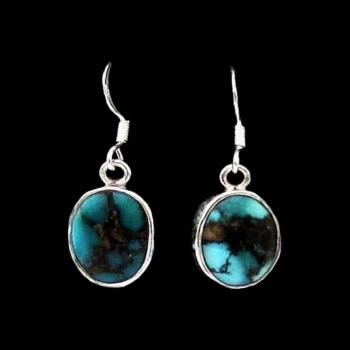 Turquoise - Boucles d'Oreilles indiennes Turquoise - Bijoux Inde