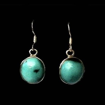 Turquoise - Boucles d'Oreilles indiennes Turquoise - Bijoux Inde