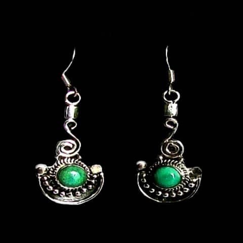Turquoise - Boucles d'Oreilles indiennes Turquoise - Bijoux Inde
