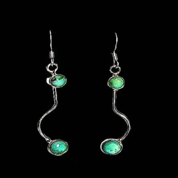 Turquoise - Boucles d'Oreilles indiennes Turquoise - Bijoux Inde