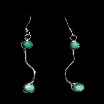 Turquoise - Boucles d'Oreilles indiennes Turquoise - Bijoux Inde