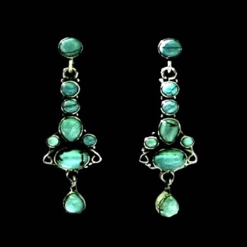 Turquoise-Boucles d'Oreilles indiennes Turquoise-Bijoux Inde