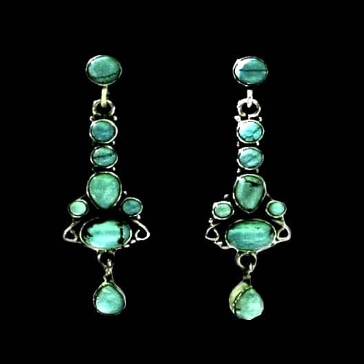 Turquoise-Boucles d'Oreilles indiennes Turquoise-Bijoux Inde