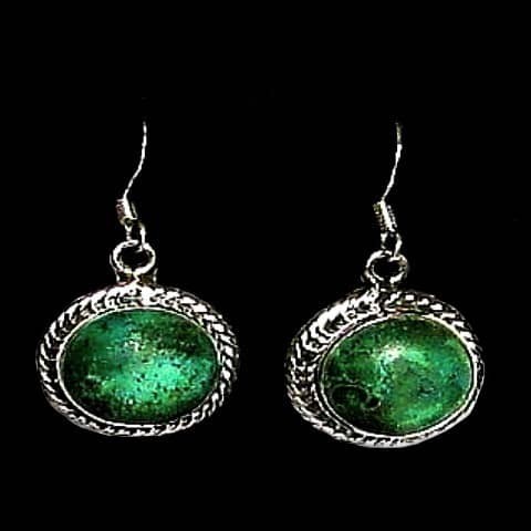 Turquoise - Boucles d'Oreilles indiennes Turquoise - Bijoux Inde