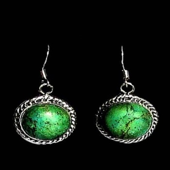 Turquoise - Boucles d'Oreilles indiennes Turquoise - Bijoux Inde