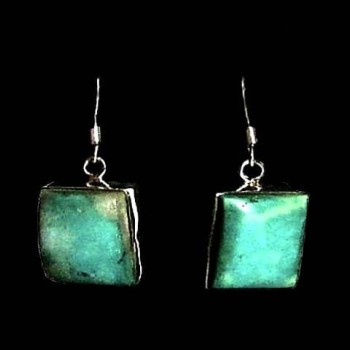 Turquoise - Boucles d'Oreilles indiennes Turquoise - Bijoux Inde