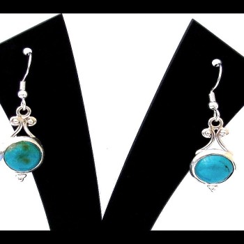 Turquoise-Boucles d'Oreilles indiennes Turquoise-Bijoux Inde