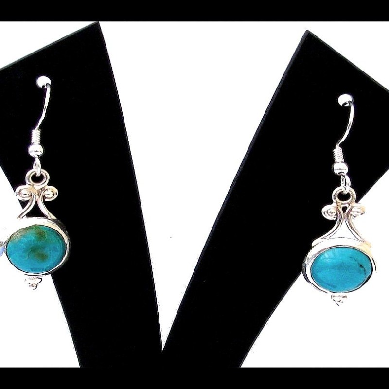 Turquoise-Boucles d'Oreilles indiennes Turquoise-Bijoux Inde