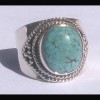 Turquoise - Bague indienne argent Turquoise - Bijoux Inde