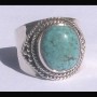 Turquoise - Bague indienne argent Turquoise - Bijoux Inde
