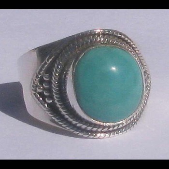 Turquoise - Bague indienne argent Turquoise - Bijoux Inde