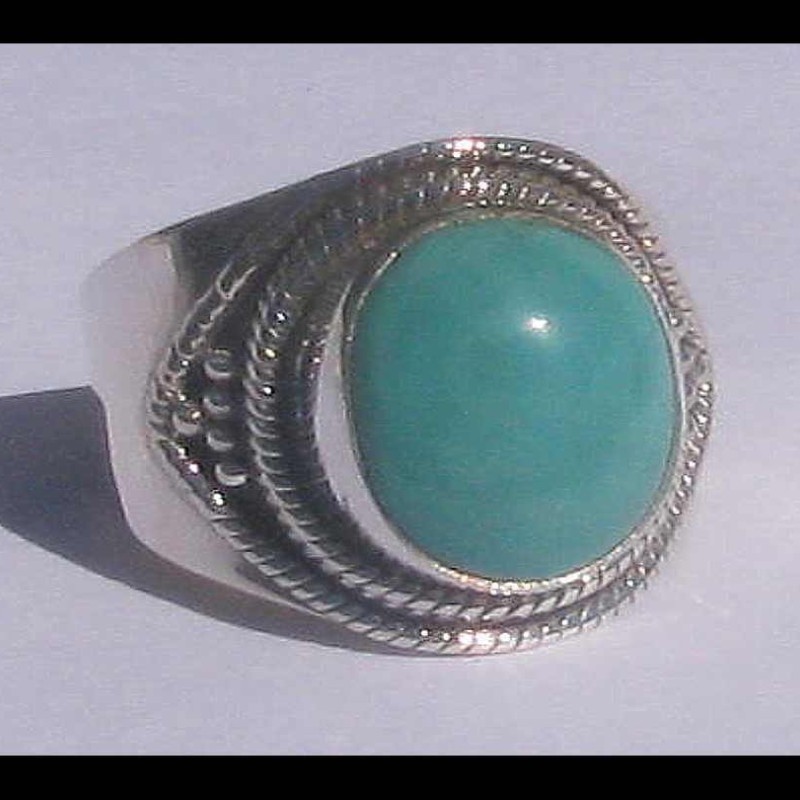 Turquoise - Bague indienne argent Turquoise - Bijoux Inde