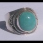 Turquoise - Bague indienne argent Turquoise - Bijoux Inde