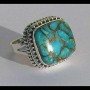 Turquoise - Bague indienne argent Turquoise - Bijoux Inde