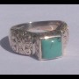 Turquoise - Bague indienne argent Turquoise - Bijoux Inde