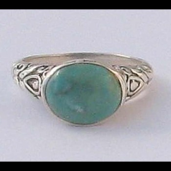 Turquoise - Bague indienne argent Turquoise - Bijoux Inde