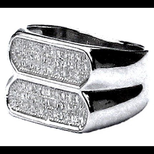 Bijoux indiens argent - Bague indienne Homme argent et oxyde de Zirconium