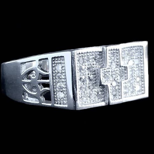 Bijoux indiens argent - Bague indienne Homme argent et oxyde de Zirconium