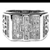 Bijoux indiens argent - Bague indienne Homme argent et oxyde de Zirconium