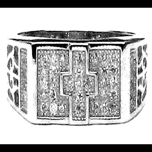 Bijoux indiens argent - Bague indienne Homme argent et oxyde de Zirconium