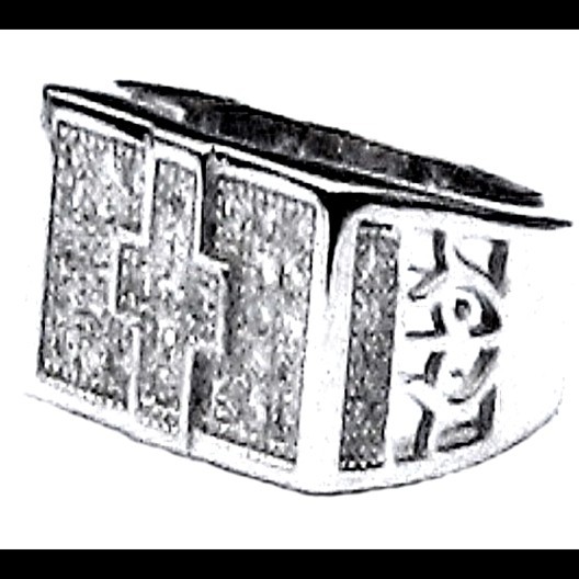 Bijoux indiens argent - Bague indienne Homme argent et oxyde de Zirconium