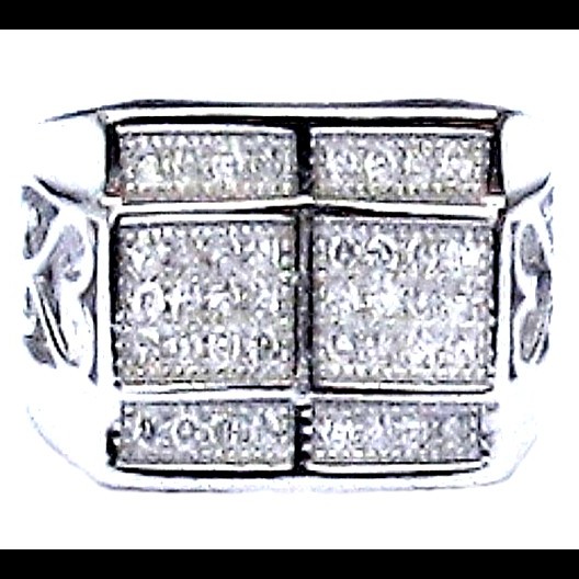 Bijoux indiens argent - Bague indienne Homme argent et oxyde de Zirconium