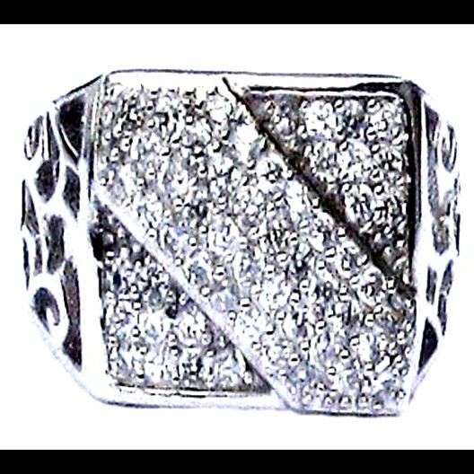 Bijoux indiens argent - Bague indienne Homme argent et oxyde de Zirconium