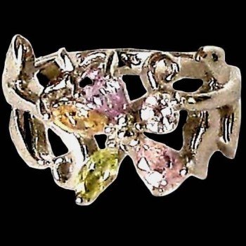 Bijoux indiens argent - Bague indienne oxyde de Zirconium