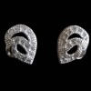 Bijoux indiens - Boucles d'oreilles indiennes argent rhodié et zirconiums