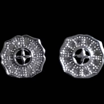 Bijoux indiens - Boucles d'oreilles indiennes argent rhodié et zirconiums