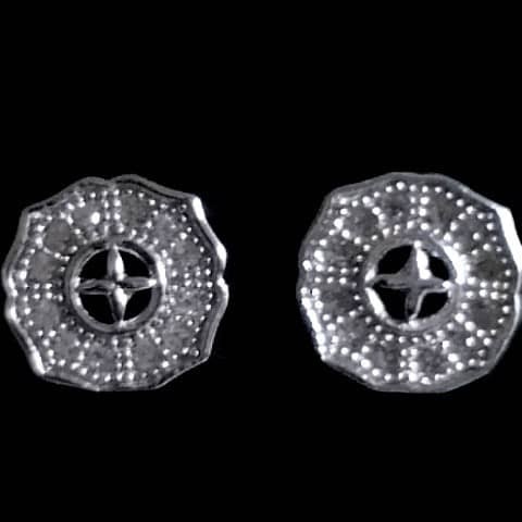 Bijoux indiens - Boucles d'oreilles indiennes argent rhodié et zirconiums