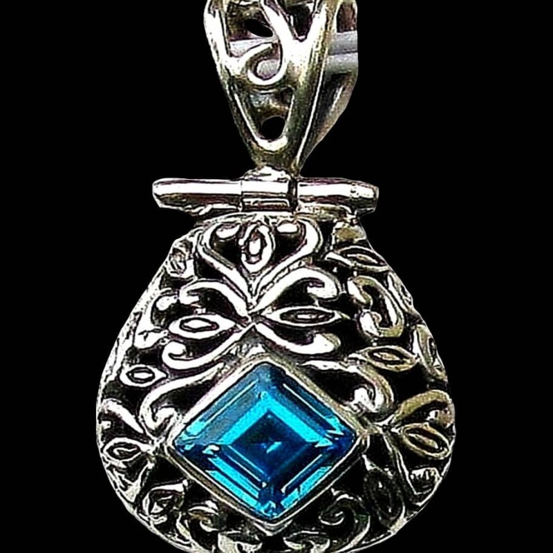 Bijoux indiens argent - Pendentif indien Oxyde de Zirconium