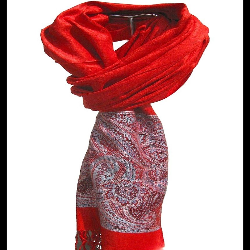 Etole bordures avec motifs Jacquard - Etole indienne