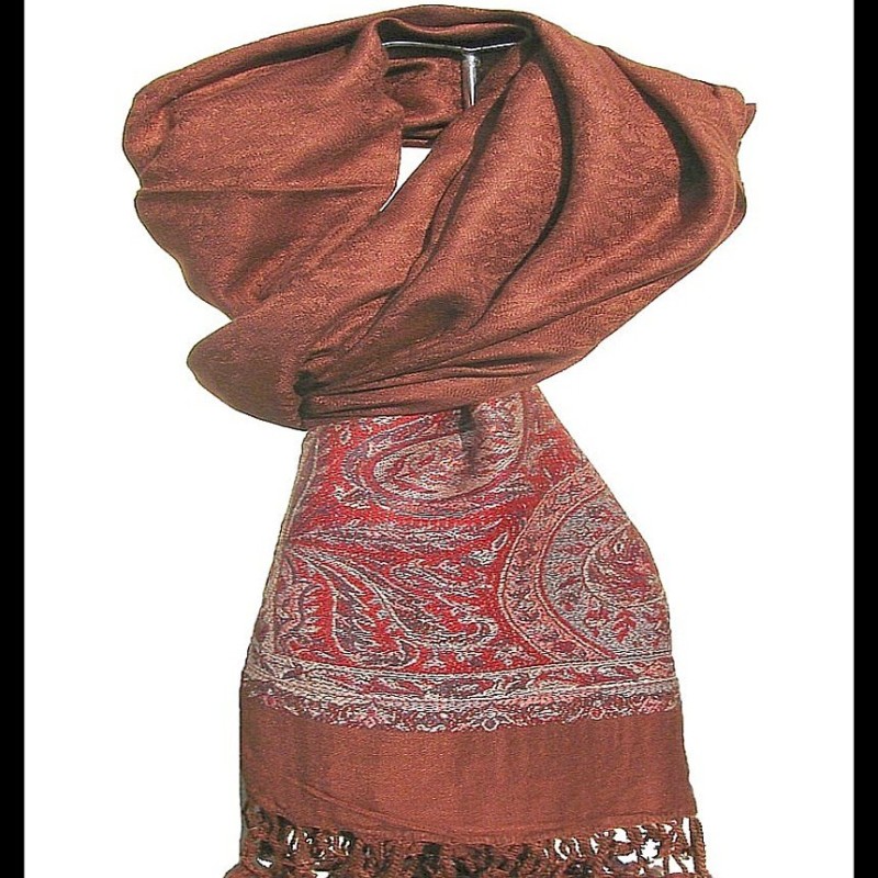 Etole bordures avec motifs Jacquard - Etole indienne