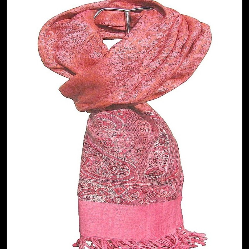 Etole bordures avec motifs Jacquard - Etole indienne