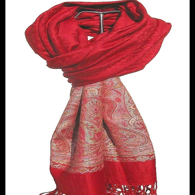 Etole bordures avec motifs Jacquard - Etole indienne