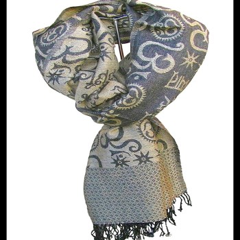 Etole motifs OM Gayatrie en viscose  - Etole indienne