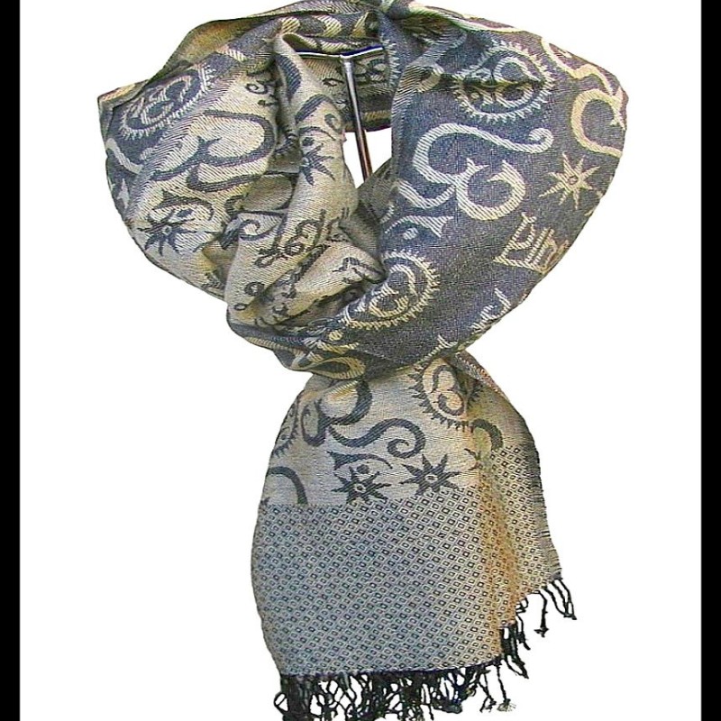 Etole motifs OM Gayatrie en viscose  - Etole indienne