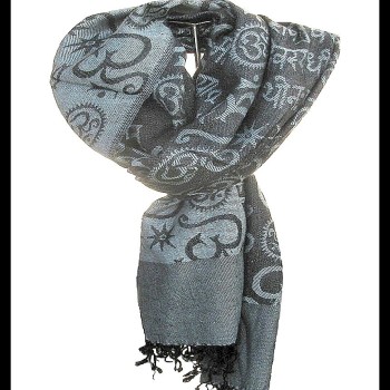 Etole motifs OM Gayatrie en viscose  - Etole indienne