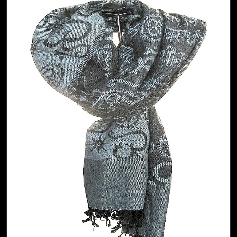 Etole motifs OM Gayatrie en viscose  - Etole indienne