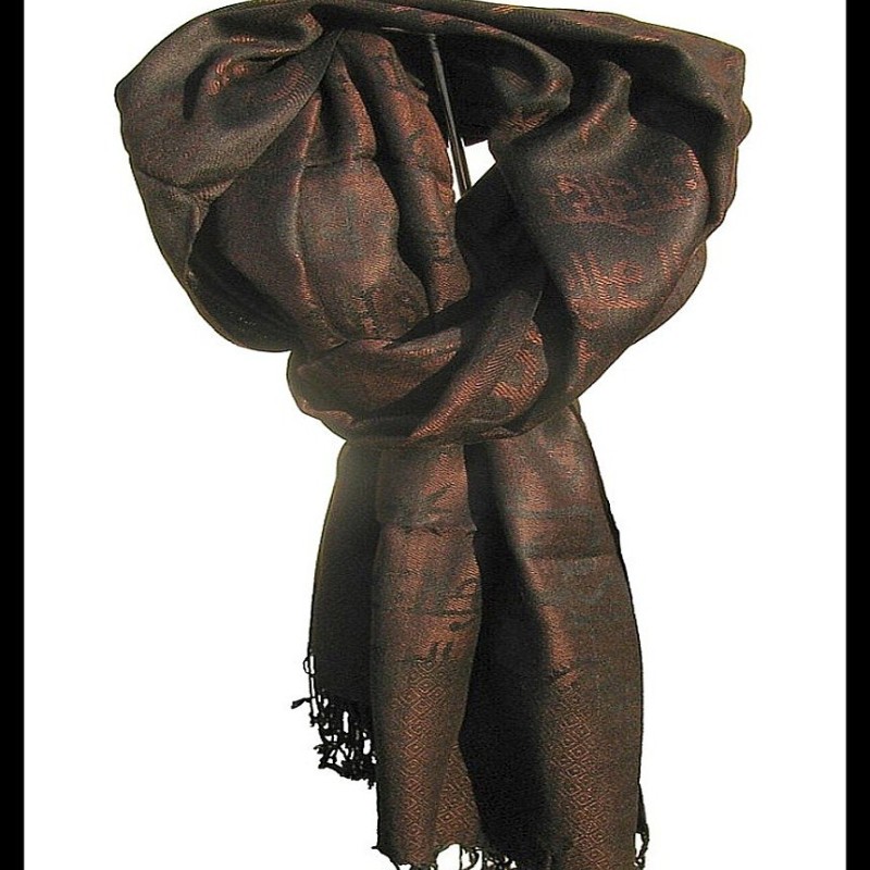 Etole motifs OM Gayatrie en viscose  - Etole indienne