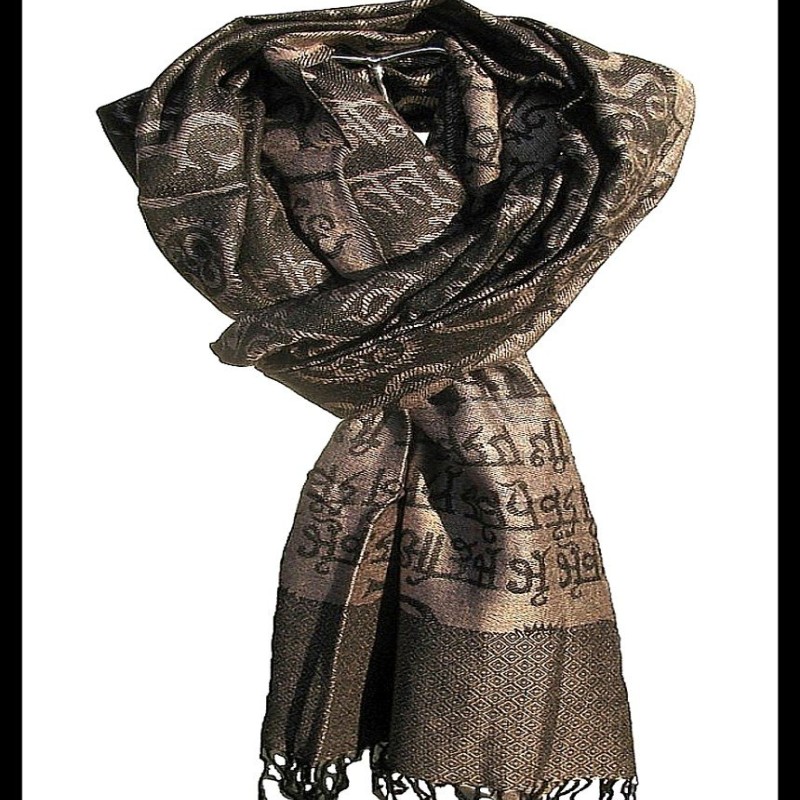 Etole motifs OM Gayatrie en viscose  - Etole indienne