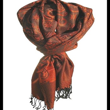 Etole motifs OM Gayatrie en viscose  - Etole indienne