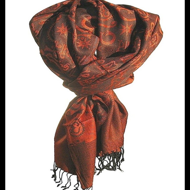 Etole motifs OM Gayatrie en viscose  - Etole indienne