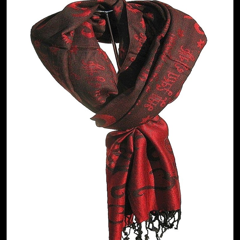 Etole motifs OM Gayatrie en viscose  - Etole indienne