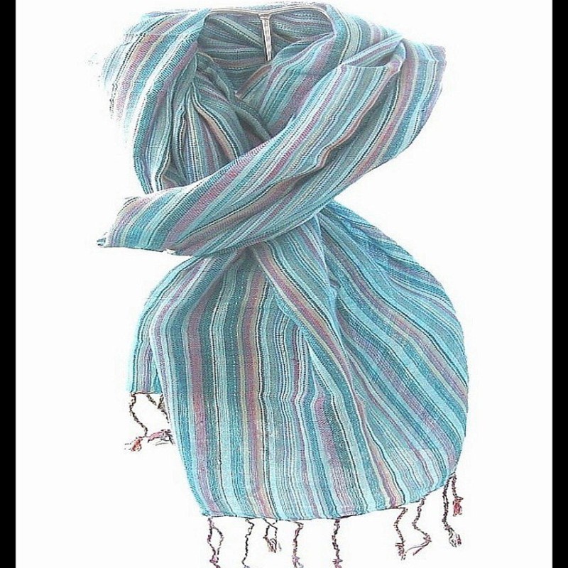 Etole rayée en coton et viscose - Etole indienne