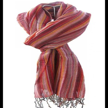 Etole rayée en coton et viscose - Etole indienne