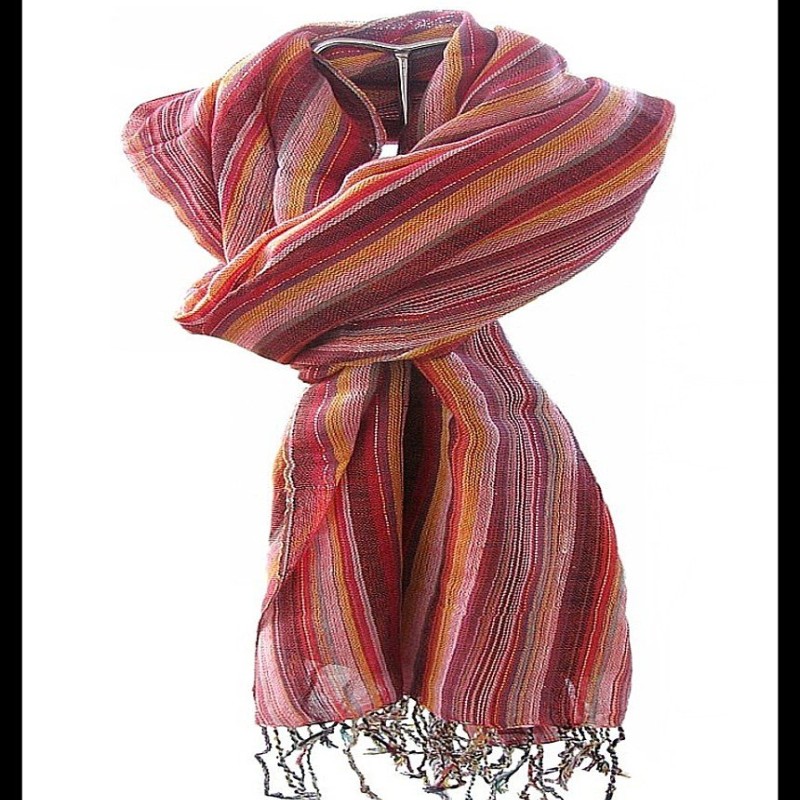 Etole rayée en coton et viscose - Etole indienne